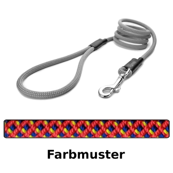 klassische Hundeleine - M - 115cm - rot, blau, gelb